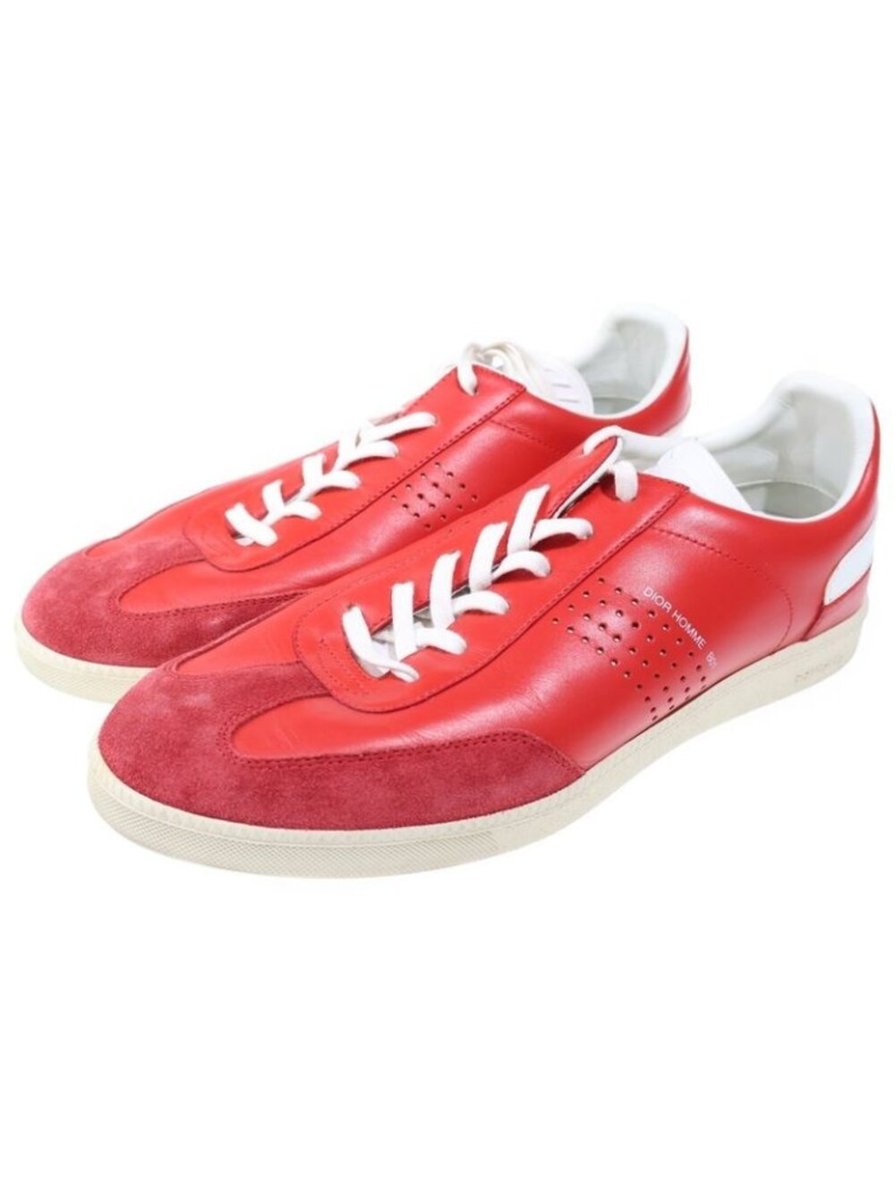 Dior German Trainer Low Cut Leather Sneakers Red - Picture 2 of 6